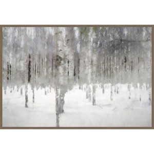 Amanti Art 41"x28" Birches in Fog by Kim Curinga Framed Canvas Wall Art Print - 1 of 4