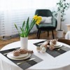 Aoibox Black Placemats Set of 4, Heat-Resistant Washable Non-Slip Vinyl Woven Table Mats for Kitchen Dining Table Decoration Indoor Outdoor - 4 of 4
