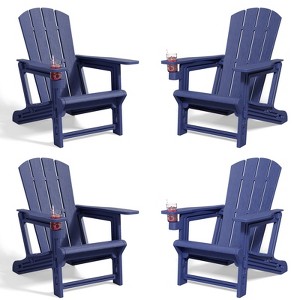 NAYSAYE Patio Chaise Lounge Adirondack Chair 4-Piece Foldable Recliner with Cup Holder 400 LBS Capacity for Backyard Garden, 22.3"*30"*36.4" - 1 of 4