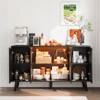 Sideboard Buffet Cabinet with LED Lights, Accent Cabinet with Glass Doors and Adjustable Shelf, Hallway Storage Cabinets Console Table for Living Room - 2 of 4