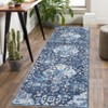 Vintage Distressed Floral Medallion Area Rug for Living Room, Washable Non Slip Retro Accent Throw Carpet for Bedroom - 2 of 4