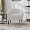Lyngins Modern Vanity Barrel Office Desk Chair Reception Chair,Thick Cushion Armchair Accent Chair for Office,Study,Studio - 2 of 4