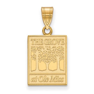 Black Bow Jewelry 14k Yellow Gold Mississippi Rebels NCAA Medium Pendant