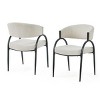 Upholstered Dining Chairs Set of 2 with Metal Legs,Modern Fabric Accent Chairs for Kitchen Dining Room-Baofuwish - 3 of 4