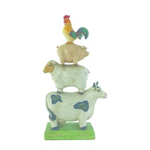 Transpac Resin 11.25 in. Multicolor Spring Stacked Farm Animal Fig - 1 of 2