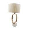 Metal Table Lamp Comes with Various Base Styles and a Hemp Lampshade for Modern Bedside Tables Desks Living Rooms - 2 of 4