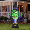 Gemmy Airblown Inflatable Stumpy Head Witch, 7 ft Tall, Green - 2 of 3