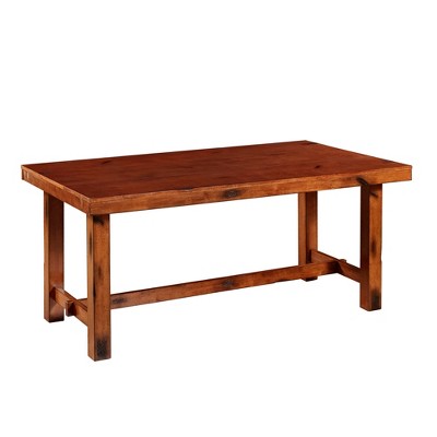 77" Wood Extendable Dining Table Distressed Dark Oak - Saracina Home: MDF, Seats 6, Removable Leaves