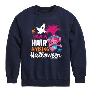 Boys' - Trolls - Have A Hair Raising Halloween Poppy Graphic Long Sleeve Fleece Sweatshirt - 1 of 4