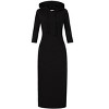 BLUEMING Womens 3/4 Long Sleeve Maxi Hoodie Dress Casual Pocket Slim Pullover Sweater Dress Travel Outfits - 4 of 4
