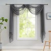 Kate Aurora Hotel Lux 1 Piece Charcoal Gray Sheer Window Scarf Treatment - 2 of 4