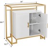 Jojoka White Modern Sideboard Buffet Cabinet with Tempered Glass Top - 2 of 4