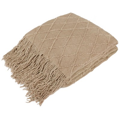 Pavilia Knit Textured Soft Throw Blanket For Sofa, Living Room Decor, And  Bed, Tan Taupe/twin - 60x80 : Target