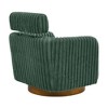 30" Velvet Plush Ribbed Swivel Chair with Gold Base, Luxurious Modern Design - 4 of 4