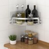 Aoibox 2 Pack Corner Shower Caddy, Wall Mounted Bathroom Shelf with 4 Removable Hooks, No Drilling Stainless Steel Storage for Shampoo, Body Wash,etc. - 4 of 4