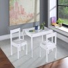 Lirago Kids Wood Table and 2 Chairs Children Activity Table Toddler Furniture Set for Creative Play and Learning White - 2 of 4