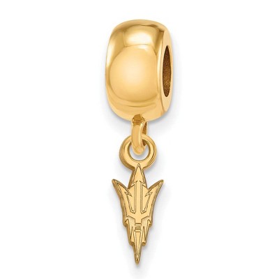 Black Bow Jewelry 14k Yellow Gold Plated Sterling Silver Arizona State Sun Devils NCAA Bead Charm