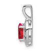 Black Bow Jewelry Rhodium Plated Sterling Silver, Gemstone & Diamond Pendant, 8 x 16mm - 2 of 4