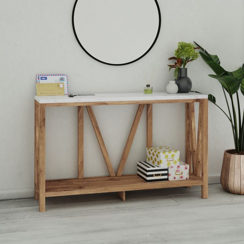 Emma and Oliver Modern Farmhouse Entryway Console Accent Table, 2 of 12