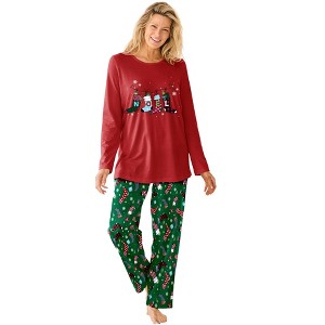 Dreams & Co. Long Sleeve Knit PJ Set - 1 of 4