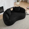 Kumasinova 66.93"Curved Loveseat Sponge Sofa,Boneless Couch with Teddy Velvet Fabric,No-Assembly Compact Sofa for Small Spaces,Apartments - 2 of 4