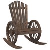 vidaXL Rocking Adirondack Chairs 2-Pack in Solid Wood Fir - Brown, Ergonomic Seating with Armrests and Rocking Design for Garden, Deck - 4 of 4