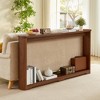 LIVAREEmlen 70.1"Corrugated Texture Storage Table for Entranceways,Narrow Wooden Console Sofa Table,Can Be Placed Behind The Sofa,Walnut - 2 of 4