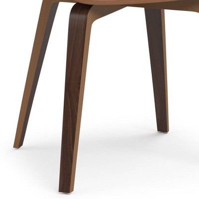 Black Faux Leather and Walnut Bentwood Dining Chair