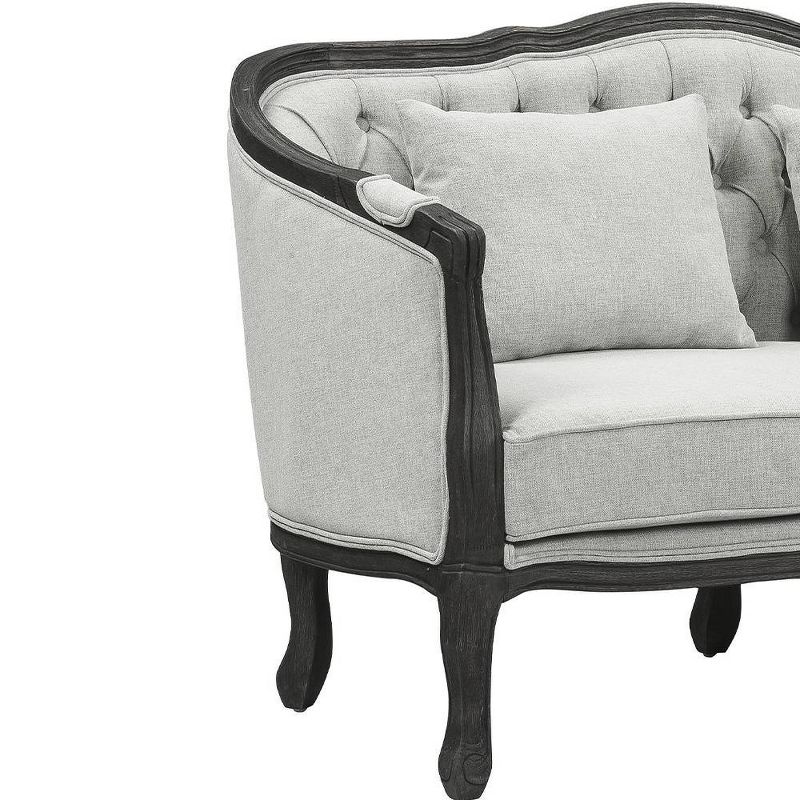 64&#34; Samael Sofa Gray Linen and Dark Brown Finish - Acme Furniture, 2 of 7