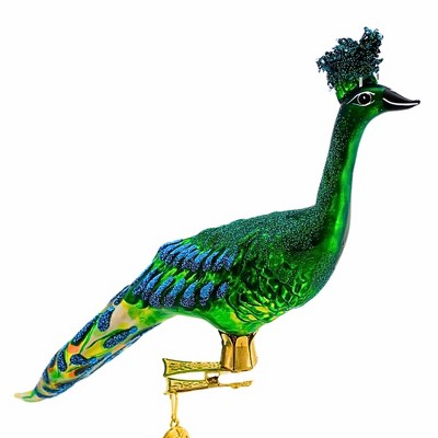 Morawski 8.0 Inch Lady Peacock Clip-On Bird Clip-On Elongated Tail Feathers Tree Ornaments