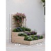 3-Tier Raised Garden Bed, Wooden Vertical Planters with Trellis & Open Base for Climbing Plants, Outdoor Planter Boxes for Patio/Yard - 2 of 4