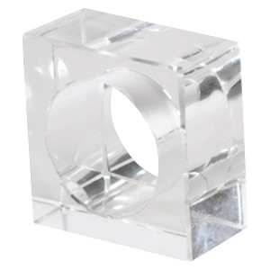 4pk Icicle Inspired Crystal Glass Napkin Rings: K9 High Clarity Lightweight - Saro Lifestyle - 1 of 3