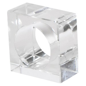 Crystal Napkins Rings - Clear (Set of 4), Square Clear