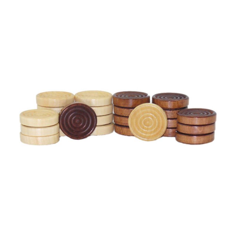 Set of 24 Stackable Wood Grooved Checkers - 1.5&#34;, 1 of 7