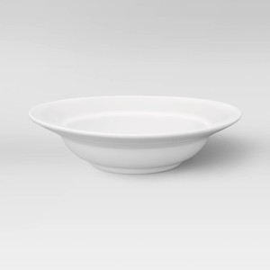 16oz Porcelain Rimmed Pasta Bowl White - Threshold™: Wide Rimmed, Microwave & Dishwasher-Safe, 9.6" Round Serving Bowl - 1 of 2