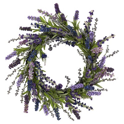 Nearly Natural Lavender Wreath Purple (20")