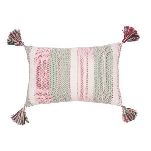C&F Home 14" x 22" Cozy Nordic Christmas Red & Green Accent Pillow - 1 of 4