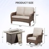 Buenhomino Outdoor Patio Furniture with Fire Pit Table Outdoor Conversation Set PE Wicker Patio Couch Swivel Glider Chairs for Garden,Lawn,Deck - 2 of 4