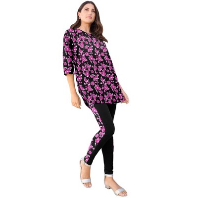 Roaman's Women's Plus Size Printed Set