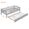 NicBex Twin/Full Size Daybed Wood Bed Frame with Trundle and Fence Guardrails for Bedroom,Living Room,Apartment - 3 of 4
