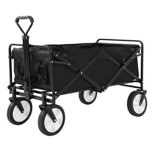 BestMassage Folding Wagon Cart Collapsible Wagon Cart  for Garden Camping Beach Shopping - 1 of 4