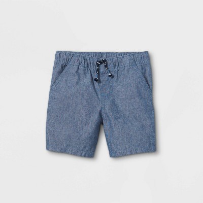 Image of Toddler Boys' Woven Pull-On Shorts - Cat & Jack™ Blue Gray 18M