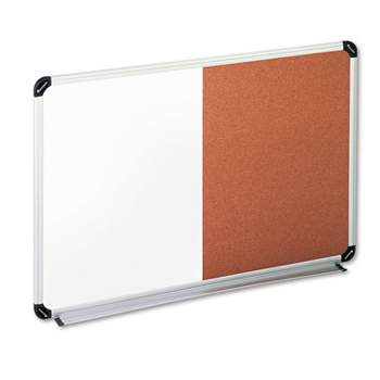 UNIVERSAL Cork/Dry Erase Board Melamine 36 x 24 Black/Gray Aluminum/Plastic Frame 43743