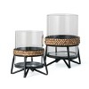 Sullivans Set of 2 Pillar Candle Holder 9.5"H & 7.25"H Black - 4 of 4