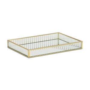 Cheung's Veldra Gold Rectangular Fluted Glass Tray - Large - 1 of 4