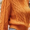 Women's Cable Knit Long Bishop Sleeve Sweater - Cupshe - 2 of 4