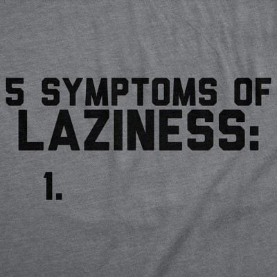 Мужские футболки Crazy Dog T-Shirts, Inc. Mens Funny T Shirts 5 Symtoms Of Laziness List Sarcastic Graphic Novelty Tee for Men - Crazy Dog Men's T Shirt With Sarcastic Sayings Dark Grey L — фото 2