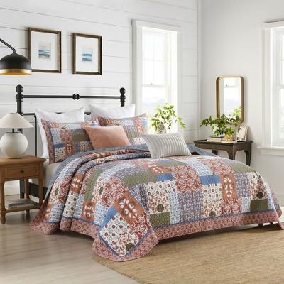 Marcielo 3 Piece Vintage Floral Patchwork Quilt Set Bedspread BY212 Colorful King — фото 3