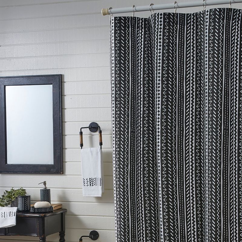Split P Amaya Printed Black Shower Curtain 72" x 72", 2 of 6