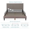 Homy Casa Upholstered Platform Bed Frame with Vertical Channel Tufted Headboard, for Bedroom or Apartment - 4 of 4